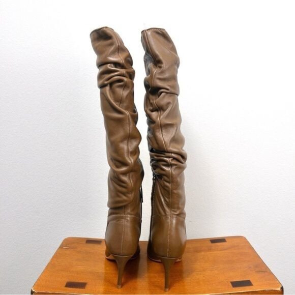 NEW Schutz Ashlee Up Knee High Leather Boot 5 Soft Nappa Bear Heel Slouchy - Picture 8 of 10